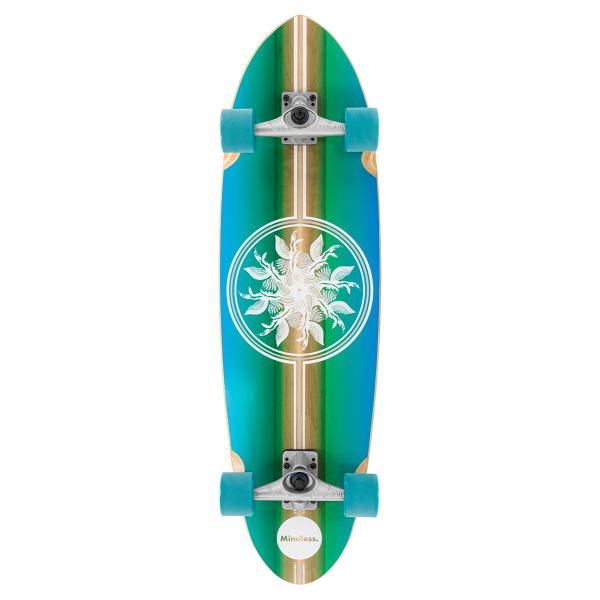 Сърф Скейт Mindless Wake 35 - Дълъг Сърф Борд за Асфалт с Pintail Дизайн и ABEC 9 (син)